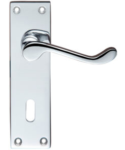 Project Range Victorian Scroll Door Handles On Backplate, Polished Chrome (sold in pairs)