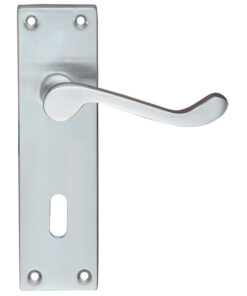 Project Range Victorian Scroll Door Handles On Backplate, Satin Chrome (sold in pairs)