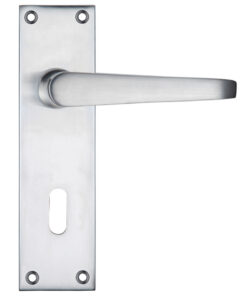 Project Range Victorian Flat Door Handles On Backplate, Satin Chrome (sold in pairs)