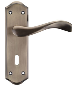 Project Range Asti Door Handles On Backplate, Florentine Bronze  (sold in pairs)