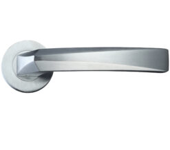 Hydra Lever On Round Rose, Satin Chrome (sold in pairs)