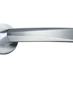 Hydra Lever On Round Rose, Satin Chrome (sold in pairs)