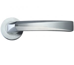 Hydra Lever On Round Rose, Satin Chrome (sold in pairs)