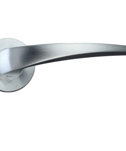 Cygnus Lever On Round Rose, Satin Chrome (sold in pairs)