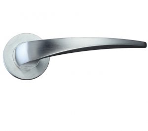 Cygnus Lever On Round Rose, Satin Chrome (sold in pairs)