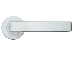 Mensa Lever On Round Rose, Satin Chrome (sold in pairs)