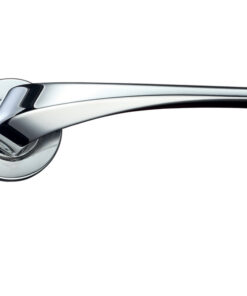 Aries Lever On Round Rose, Polished Chrome (sold in pairs)