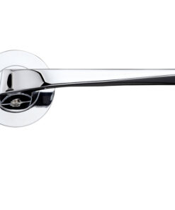 Lyra Lever On Round Rose, Polished Chrome (sold in pairs)