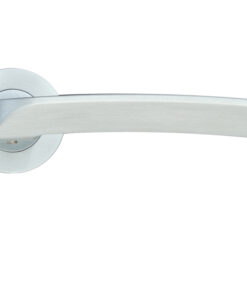 Aquila Lever On Round Rose, Satin Chrome (sold in pairs)