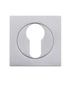 Square Euro Profile Escutcheon, Satin Chrome