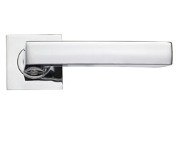 Mensa Lever On Square Rose, Polished Chrome (sold in pairs)