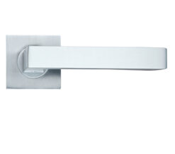 Mensa Lever On Square Rose, Satin Chrome (sold in pairs)