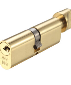 Precision Oval Profile 5 Pin Cylinder & Turns (60mm, 70mm OR 80mm), Polished Brass