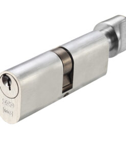 Precision Oval Profile 5 Pin Cylinder & Turns (60mm, 70mm OR 80mm), Satin Chrome