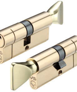 Precision Euro Profile Cylinder & Turn (Various Sizes), Polished Brass