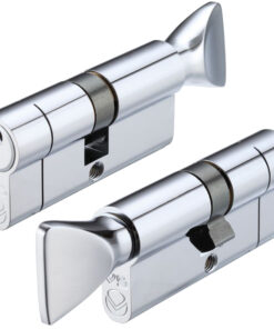 Precision Euro Profile Cylinder & Turn (Various Sizes), Polished Chrome