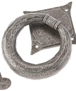 Jedo Collection Valley Forge Ring Style Door Knocker (165mm x 114mm), Pewter Patina