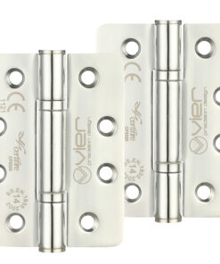 Precision 4 Inch Grade 14 High Performance Radius Edge Hinge, Polished Stainless Steel  (sold in pairs)