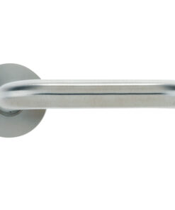 RTD Lever On Round Rose, Satin Stainless Steel  (sold in pairs)
