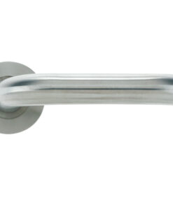 RTD Lever On Round Rose, Satin Stainless Steel  (sold in pairs)