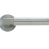 Hardware   Berlin Designer Lever On Round Rose, Satin Stainless Steel  (sold in pairs)