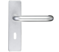 Architectural Return To Door Lever On Backplate, Satin Aluminium (sold in pairs)