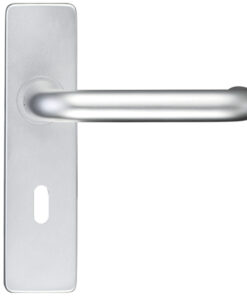 Architectural Return To Door Lever On Backplate, Satin Aluminium (sold in pairs)