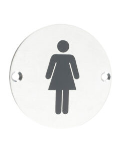 ZSS Door Sign - Female Sex Symbol, Polished Stainless Steel