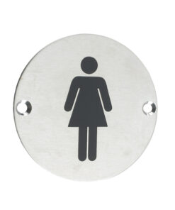 ZSS Door Sign - Female Sex Symbol, Satin Stainless Steel