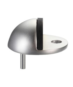 Architectural Aluminium Floor Mounted Oval Door Stop, Satin Aluminium
