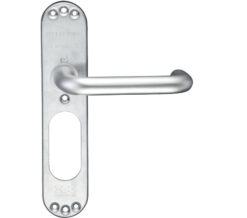 Architectural Aluminium RTD Lever On Inner Long Backplate, Satin Aluminium