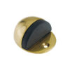 Oval Floor Mounted Door Stop (40mm x 48mm), Polished Brass