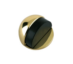 Oval Floor Mounted Door Stop (45mm Diameter), Polished Brass