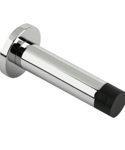 Cylinder Door Stop With Rose (70mm), Polished Chrome