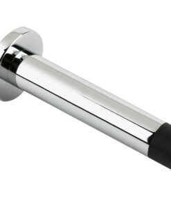 Cylinder Door Stop With Rose (80mm), Polished Chrome