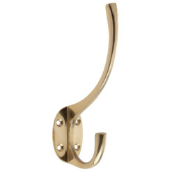 Hat & Coat Hook, Polished Brass