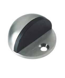 ZAS Face Fix Floor Mounted Oval Door Stop (45mm Diameter), Satin Stainless Steel