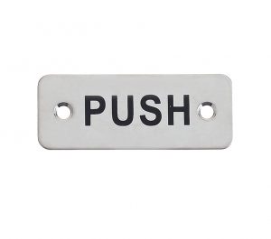 ZAS Radius PUSH Finger Plates (75mm x 30mm), Satin Stainless Steel