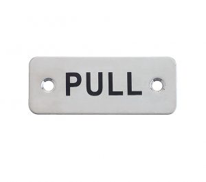 ZAS Radius PULL Finger Plates (75mm x 30mm), Satin Stainless Steel