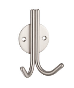 ZAS Double Robe Hook, Satin Stainless Steel