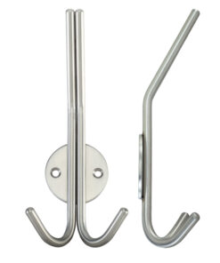 ZAS Double Hat & Coat Hook, Satin Stainless Steel