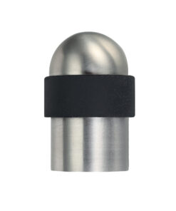 ZAS Floor Mounted Round Collared Dome Top Door Stop, Satin Stainless Steel