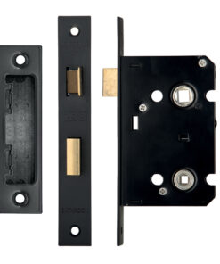 Contract Bathroom Lock (64mm OR 76mm), Powder Coated Black