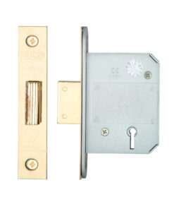 British Standard 5 Lever Dead Lock (64mm OR 76mm), PVD Stainless Brass