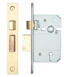 British Standard 5 Lever Sash Lock (64mm OR 76mm), PVD Stainless Brass