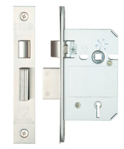 British Standard 5 Lever Sash Lock (64mm OR 76mm), Satin Stainless Steel