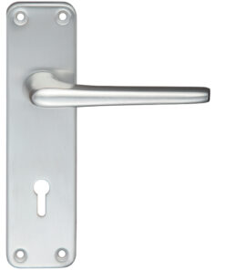 Zoo Contract Lever On Backplate - Satin Aluminium (sold in pairs)