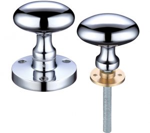 Contract Oval Rim Door Knobs, Polished Chrome (sold in pairs)