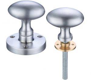 Contract Oval Rim Door Knobs, Satin Chrome (sold in pairs)