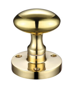 Contract Oval Mortice Door Knobs, Polished Brass (sold in pairs)